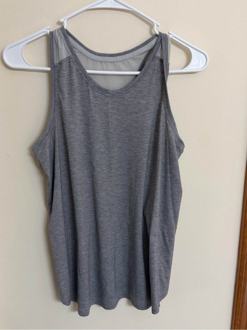 Athleta Girl Grey Mesh-Back Tank Top